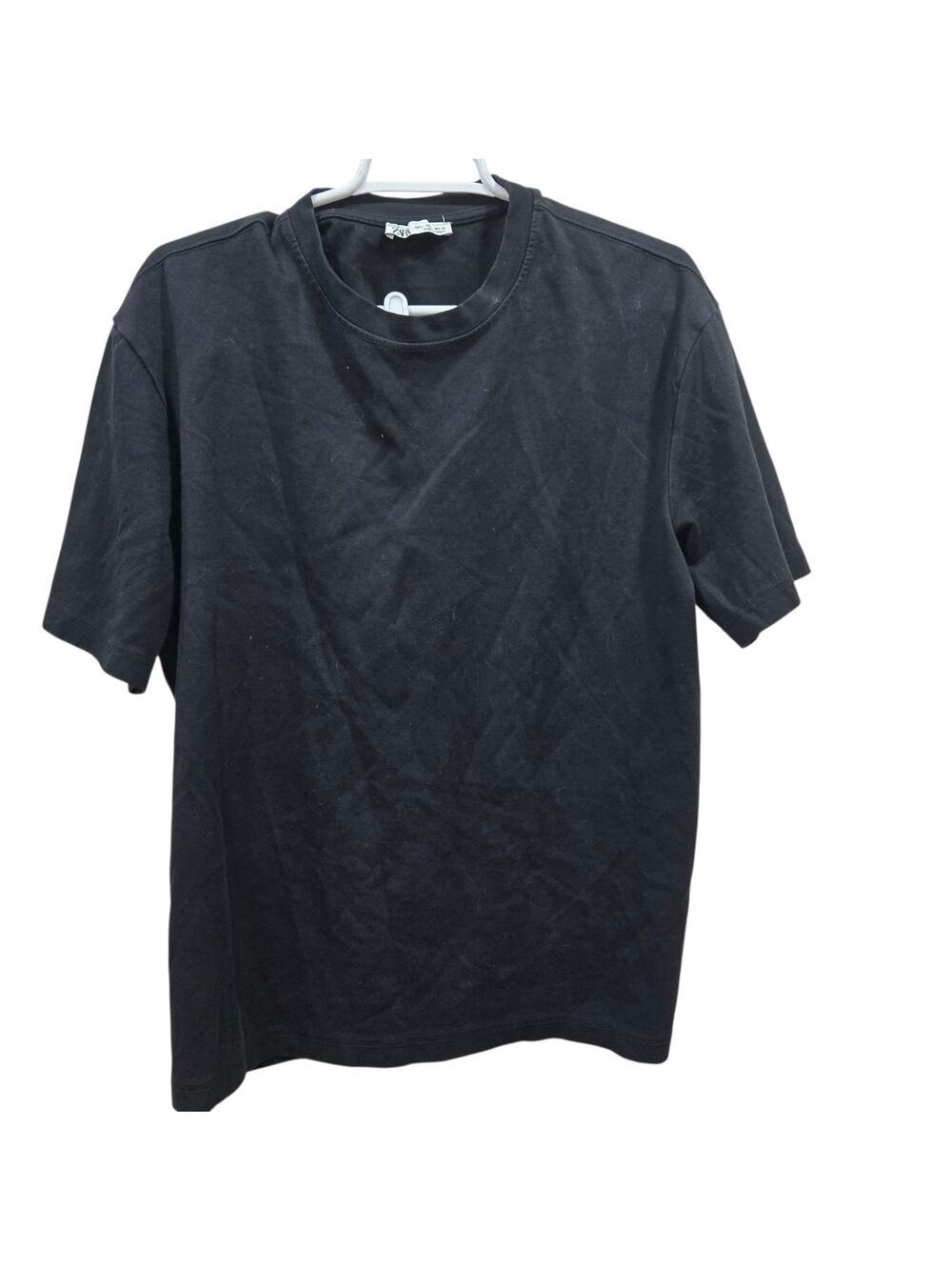 Zara Black Stretch Crew Neck Tee Womens Large